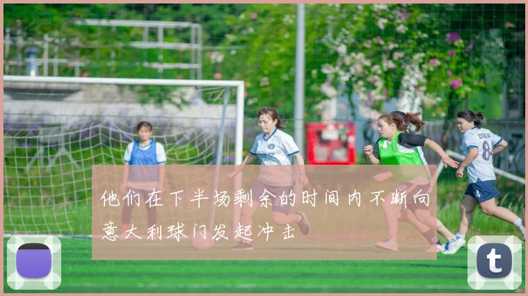 他们在下半场剩余的时间内不断向意大利球门发起冲击